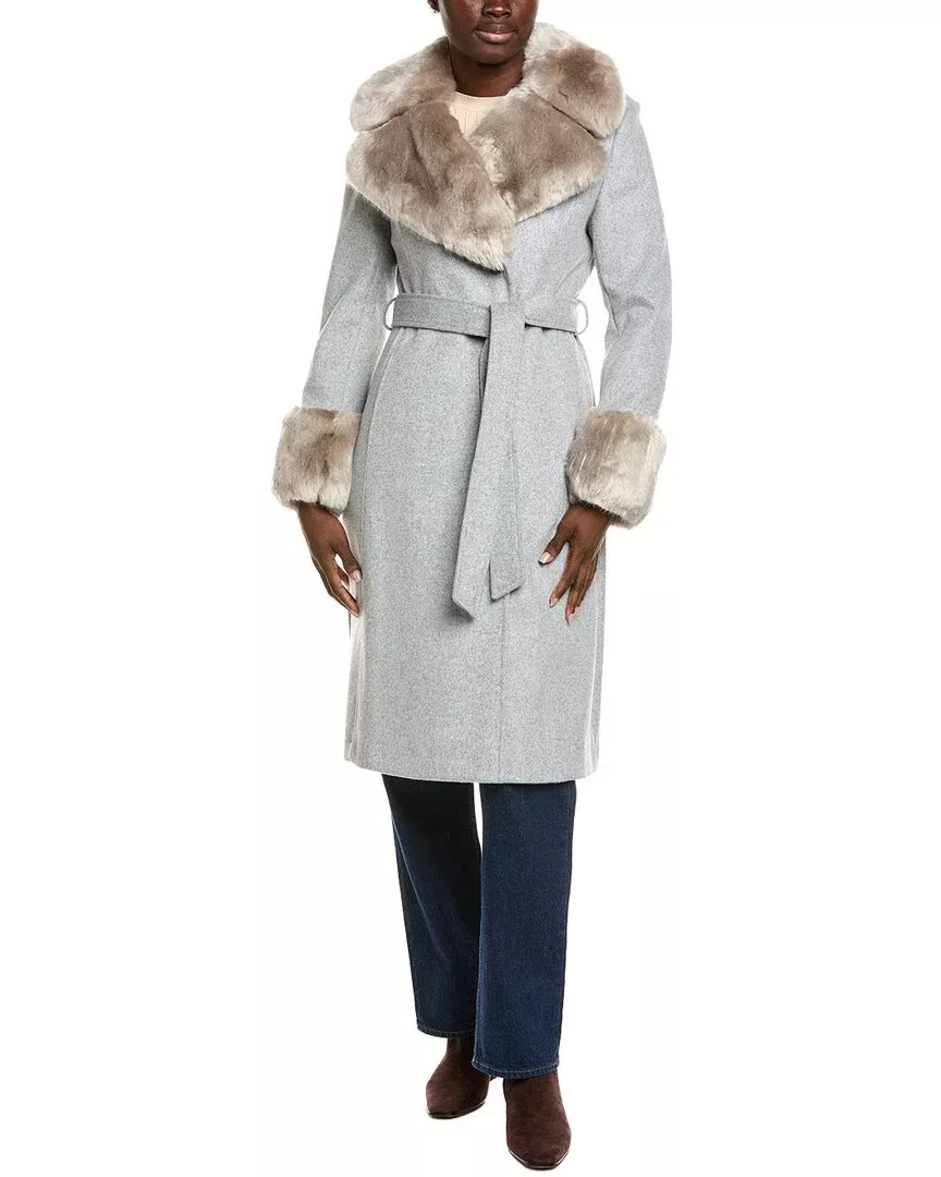 Via Spiga Belted Wool-Blend Coat