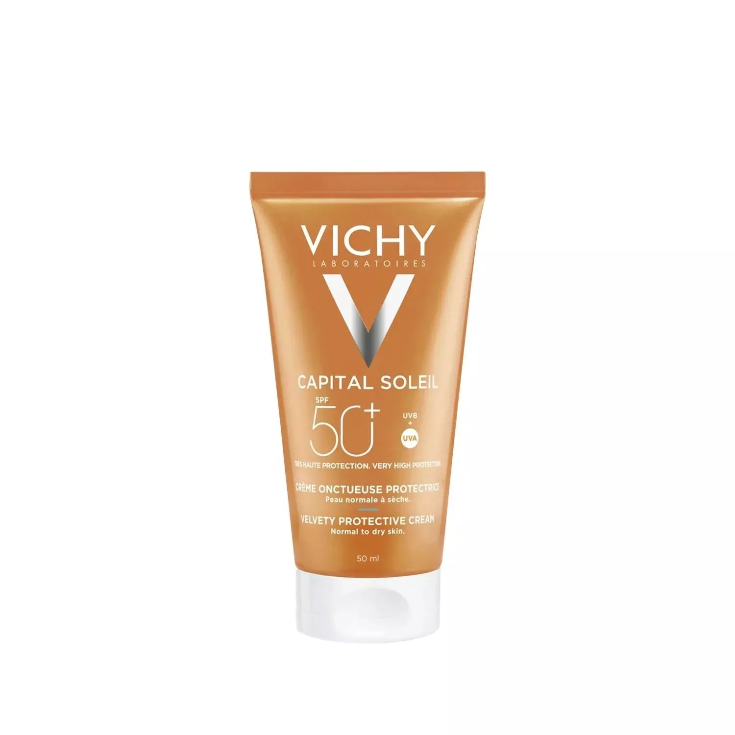 Vichy Capital Soleil Velvety SPF 50 Sunscreen Face Cream - Broad Spectrum Protection, Non-Greasy Texture