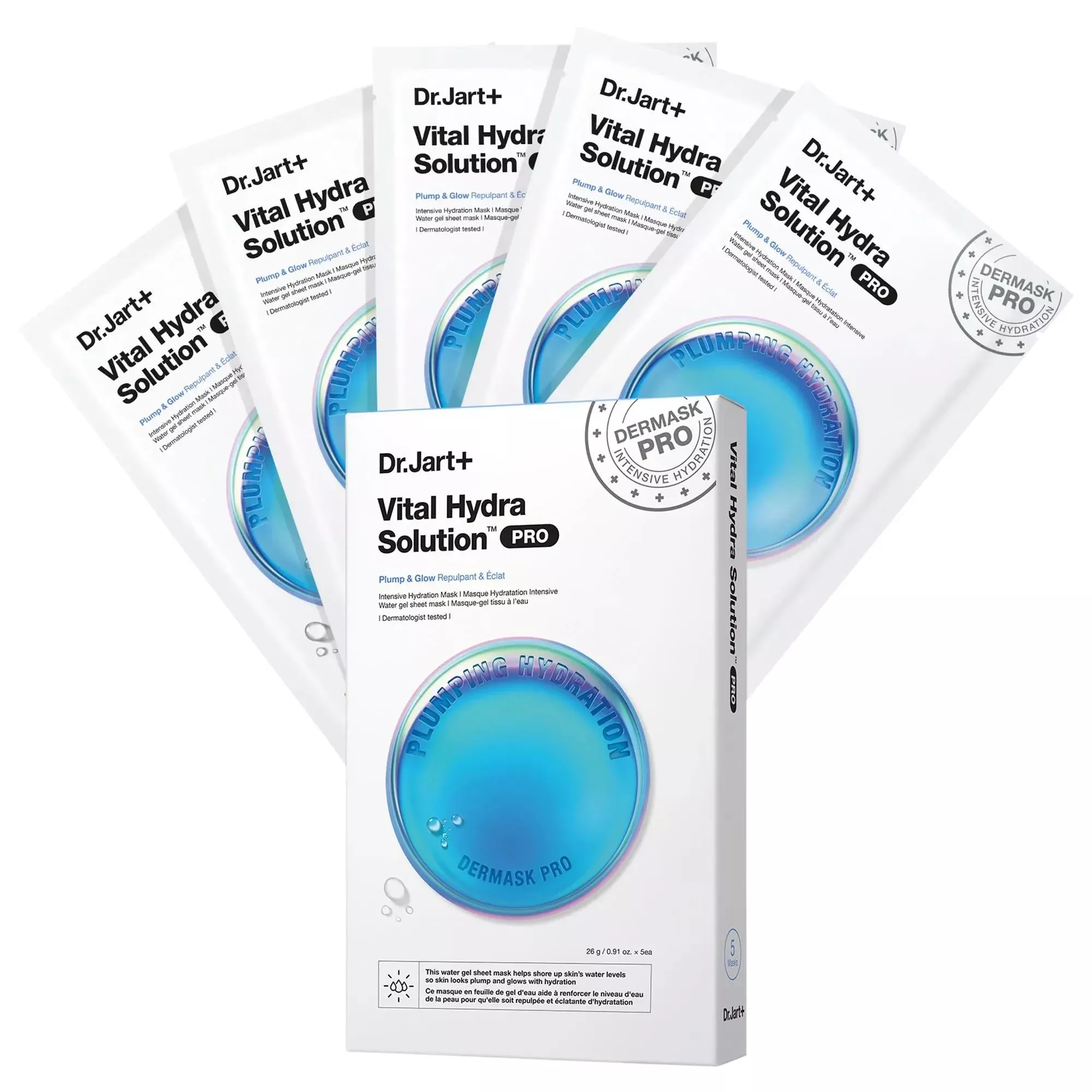 Vital Hydra Solution PRO Glow Face Mask with Hyaluronic Acid - Intensive Hydration Skincare for Dry, Dull Skin