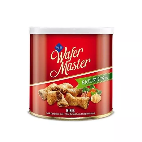 Wafer Master Chocolate Hazelnut Wafer Snack in Tin Can - 120g