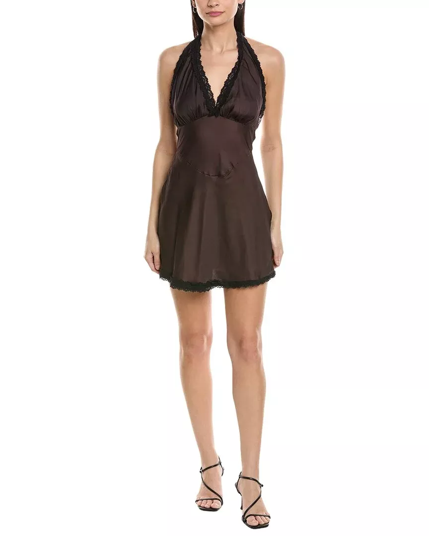 Weworewhat Halter Lace Mini Dress