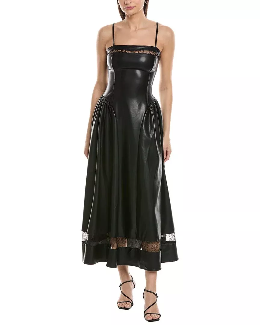 Weworewhat Lace Corset Midi Dress