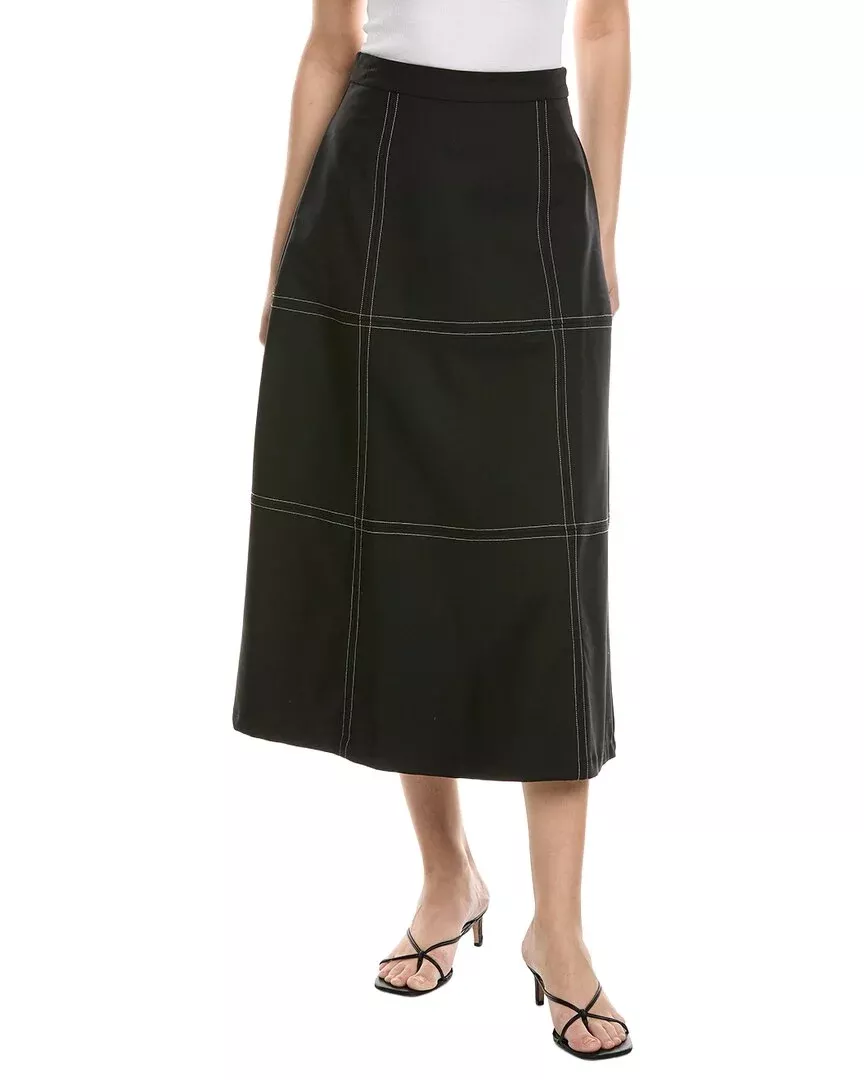 Weworewhat A-Line Contrast Stitch Skirt
