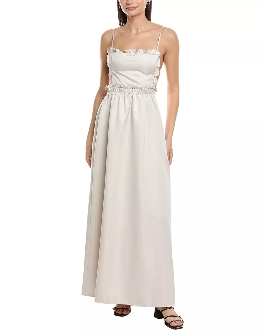 Weworewhat Ruffle Bib Maxi Dress