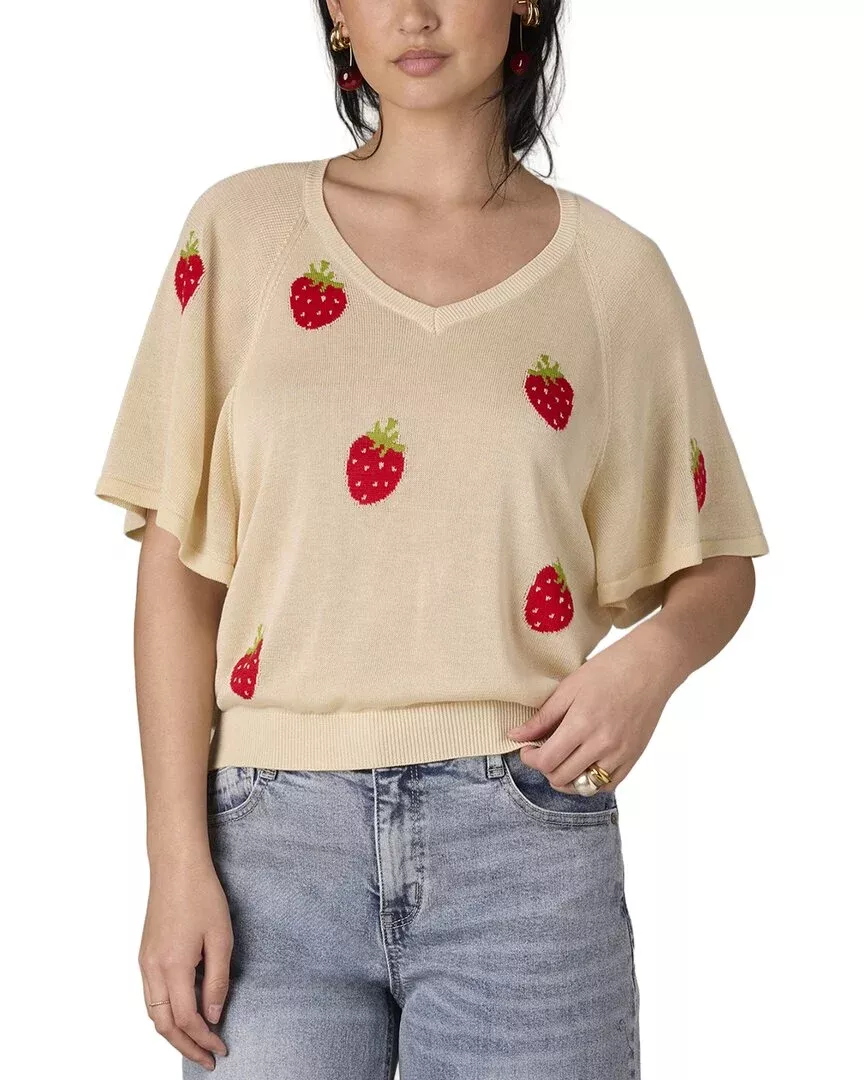 Wit & Wisdom Bat Wing V-Neck Jacquard Top