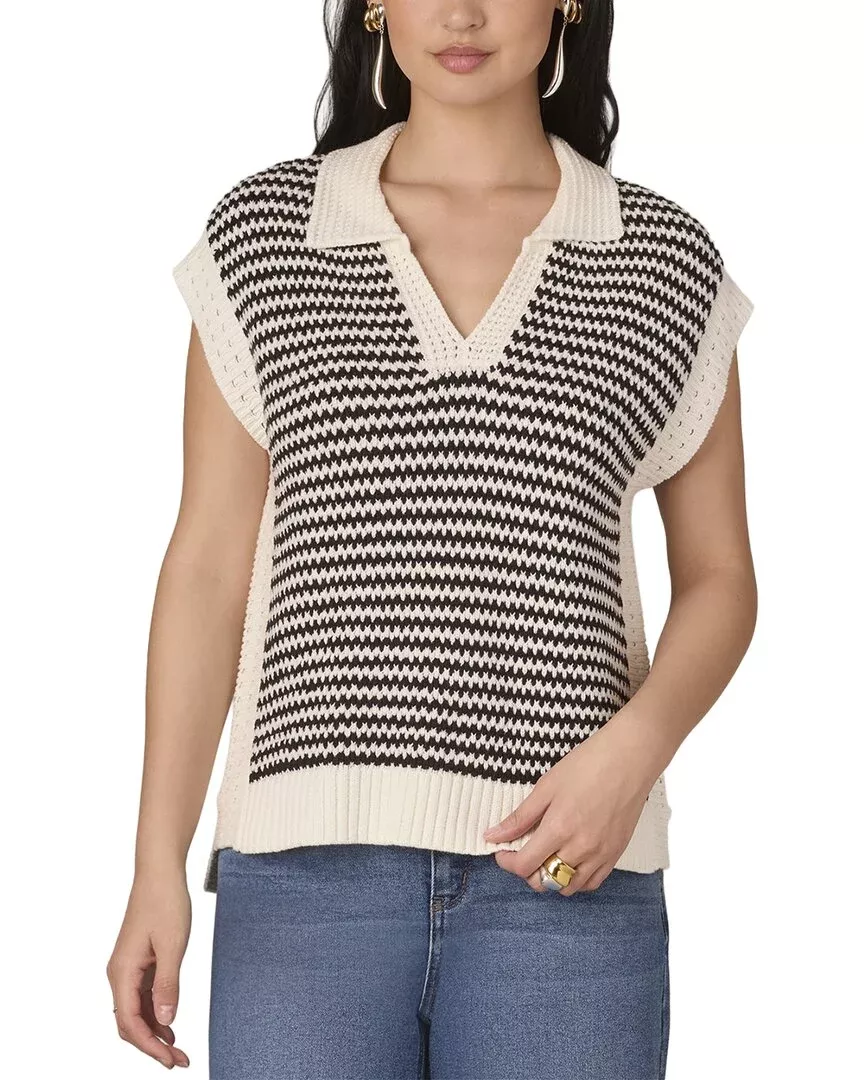 Wit & Wisdom Extended Shoulder V Neck Collar Sweater Vest
