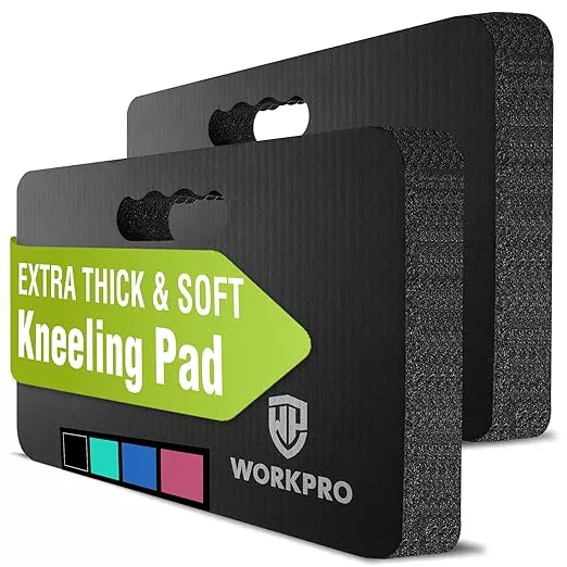 WORKPRO Extra Thick Kneeling Pad, 2-Pack, Soft Foam Cushioning for Knee, Large Foam Kneeler Mat for Gardening, Bathing Baby, Workout Supplies, 17.5 x 11 x 1.5 in, Pink
