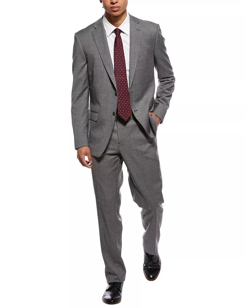 Zanetti 2Pc Wool Suit With Flat Front Pant