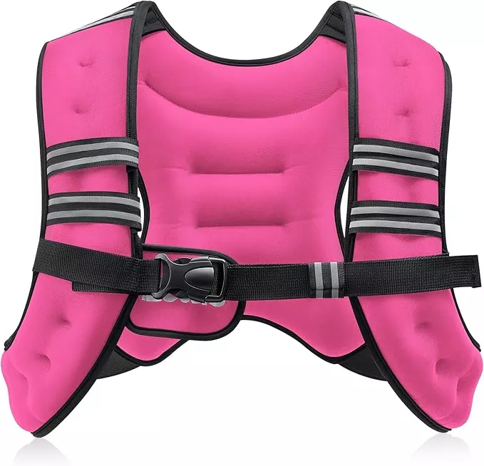 ZELUS Weighted Vest, 6lb/8lb/12lb/16lb/20lb/25lb/30lb Weight Vest with Reflective Stripe for Workout, Strength Training, Running, Fitness, Muscle Building, Weight Loss, Weightlifting